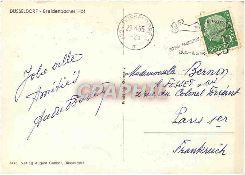 Postcard Modern Dusseldorf Breidenbacher Hof