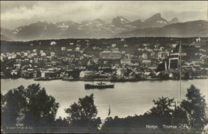 Norge Norway Tromso Harbor c1910 Real Photo Postcard