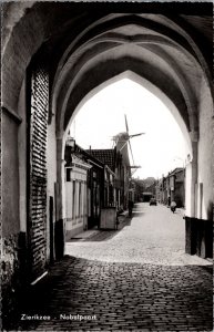 Netherlands Zierikzee Nobelpoort Windmill Vintage RPPC C016