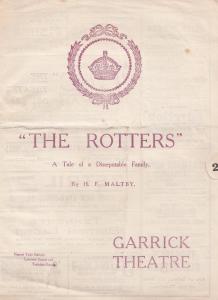 The Rotters HF Maltby Garrick Theatre Jose Levy Antique Comedy Programme