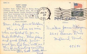 Parry Lodge Kanab Utah 1971 postcard