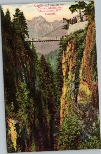 postcard Vancouver Capilano Canyon and Crown Mountain