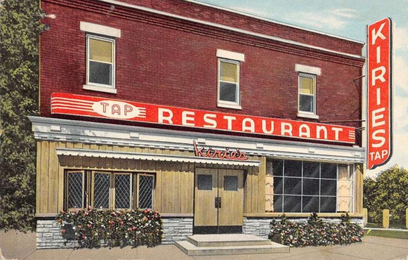 River Grove Illinois Kiries Restaurant Street View Antique Postcard K30732