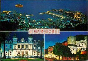 'Modern Postcard Monaco C�te d''Azur View g�n�rale - Casino - Palace at night'