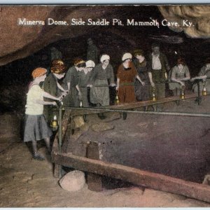 c1910s Mammoth Cave, KY Minerva Dome Side Saddle Pit Cavern Tour Postcard A170