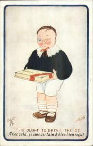 Pudgy Little Boy Box of Chocolates TUCK by Parlett c1910 Postcard ALL FOR HER