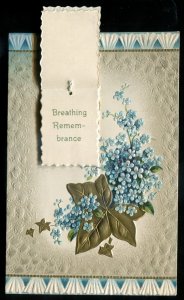 dc1701 - GREETINGS Postcard 1912 Embossed Flowers Gilded Leaf. Add-on
