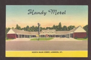 LONDON KENTUCKY HANDY MOTEL VINTAGE LINEN ADVERTISING POSTCARD KY