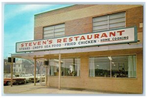 1960 Exterior View Steven Restaurant Classic Cars Baltimore Maryland MD Postcard