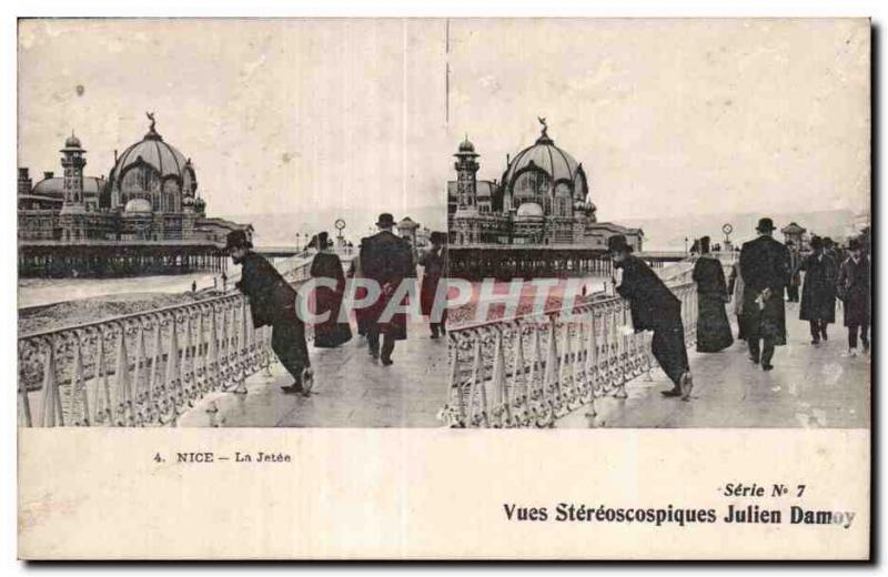 Stereoscopic Card - Nice - La Jetee - Julien Damoy - Old Postcard