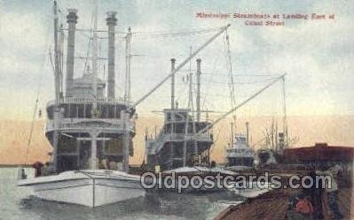 Mississippi Steamboats At Landing Of Canal St Ferry Boats, Ship Unused 