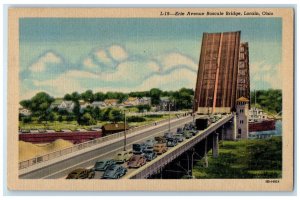 1952 Erie Avenue Bascule Bridge Exterior Steamer Ship Canal Lorain Ohio Postcard