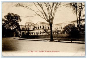 c1910 Front View of Raffles Museum Singapore Posted Antique Postcard