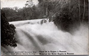 German East Africa Waterfall River Kagera Rusumo Vintage Postcard C120