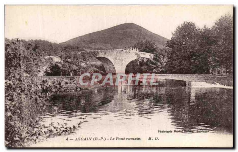 Old Postcard Ascain The Roman Bridge