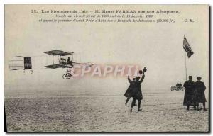 Old Postcard Jet Aviation M Henri Farman on his airplane