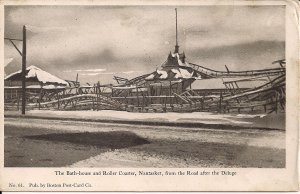 Nantasket Beach MA, Paragon Amusement Park, 1916 Flood, Ruined Roller Coaster