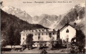 Vtg Valle Anzasca Macugnaga Moderne Hotel Monte Rosa Italy Postcard