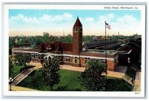 c1940 Union Depot Exterior Building Field Shreveport Louisiana Vintage Postcard