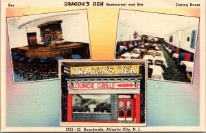 Linen Dragon's Den Restaurant Bar Dining Room Boardwalk Atlantic City New Jersey