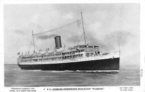 RPPC, UK England  P & O TURBINE PASSENGER STEAMSHIP~FLORIDA  c1940's Postcard