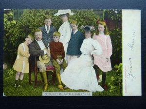 USA Portrait PRESIDENT ROOSEVELT AND FAMILY c1903 Postcard by I.P. Co. New York