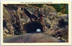 Postcard - 600 Foot Tunnel On Skyline Drive In Virginia