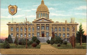 Postcard OR Salem - State Capitol - embossed gilded