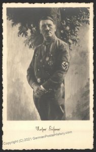 3rd Reich Germany 1934 Hitler Portrait RPPC Used 103642