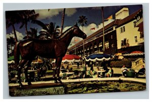 Vintage 1960's Postcard Bronze Statue of Citation Hialeah Race Course Florida