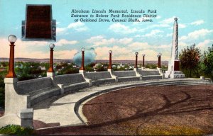 Iowa Council Bluffs Abraham Lincoln Memorial Curteich