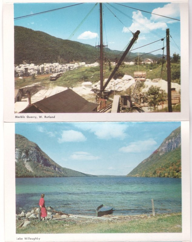 Greetings From Vermont,  Vintage Chrome Folder Postcard #2, 14 Views