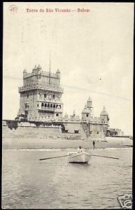 portugal, BELEM, Torre de São Vicente, Boat (ca. 1910)