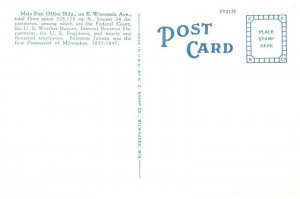 Main Post Office Building Milwaukee Wisconsin Postcard
