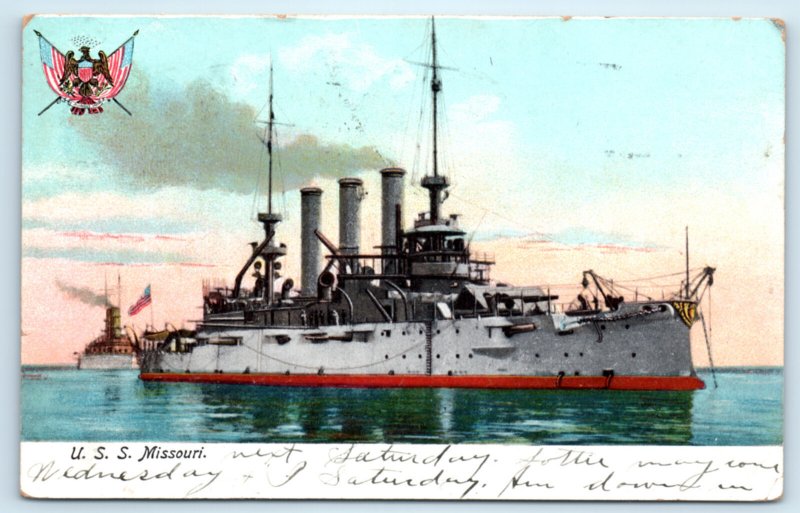 Battleship USS Missouri Navy Ship Postcard