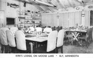 KIRK'S LODGE Moose Lake ELY, MN Interior Minnesota ca 1950s Vintage Postcard