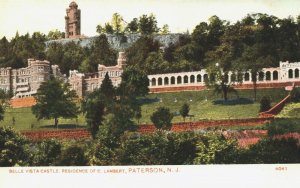 USA Bella Vista Castle Paterson New Jersey Vintage Postcard 04.18