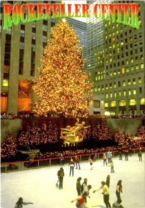 2~4X6 Postcards NY, New York City ROCKEFELLER CENTER Ice Skating Rink/XMAS Tree