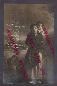 Oklahoma RPPC 1908 DEDRICK #45 Indian Woman AMY TOUGHFEATHER Papoose STUDIO SHOT