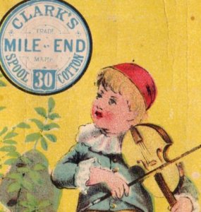 1883 Folding Pocket Calendar Clark's Mile-End Spool Cotton Thomas Russell F165