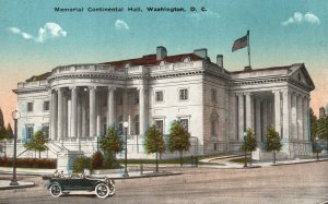 Vintage Postcard Memorial Continental Hall White Marble Building Washington DC