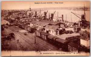 Bordeaux Quais Louis XVIII Quays XVIII The River Buildings Roadway Postcard