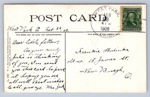 K5/ Interesting Postcard c1910 Billy and the Kid Goat Child Comic 151