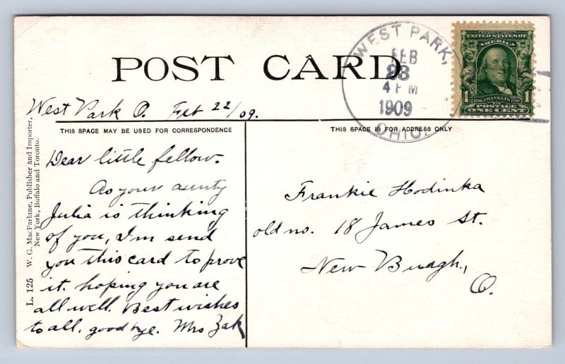 K5/ Interesting Postcard c1910 Billy and the Kid Goat Child Comic 151