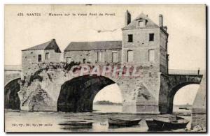 Nantes Old Postcard Houses on the old bridge of Pirmil