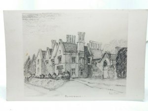 Burrswood Hospital Groombridge Kent Vintage Art Drawing Sketch Postcard