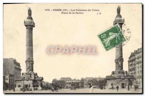 Old Postcard Paris Columns from the Throne Place de la Nation