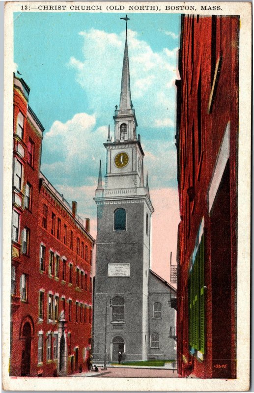 Postcard MA Boston Christ Church Old North