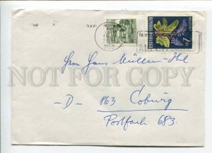 421311 AUSTRIA to GERMANY 1967 year real posted COVER w/ flower stamp