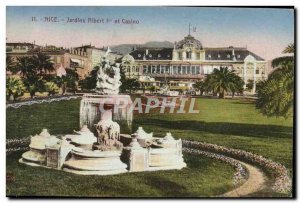 Postcard Old Nice Albert 1st Gardens and Casino